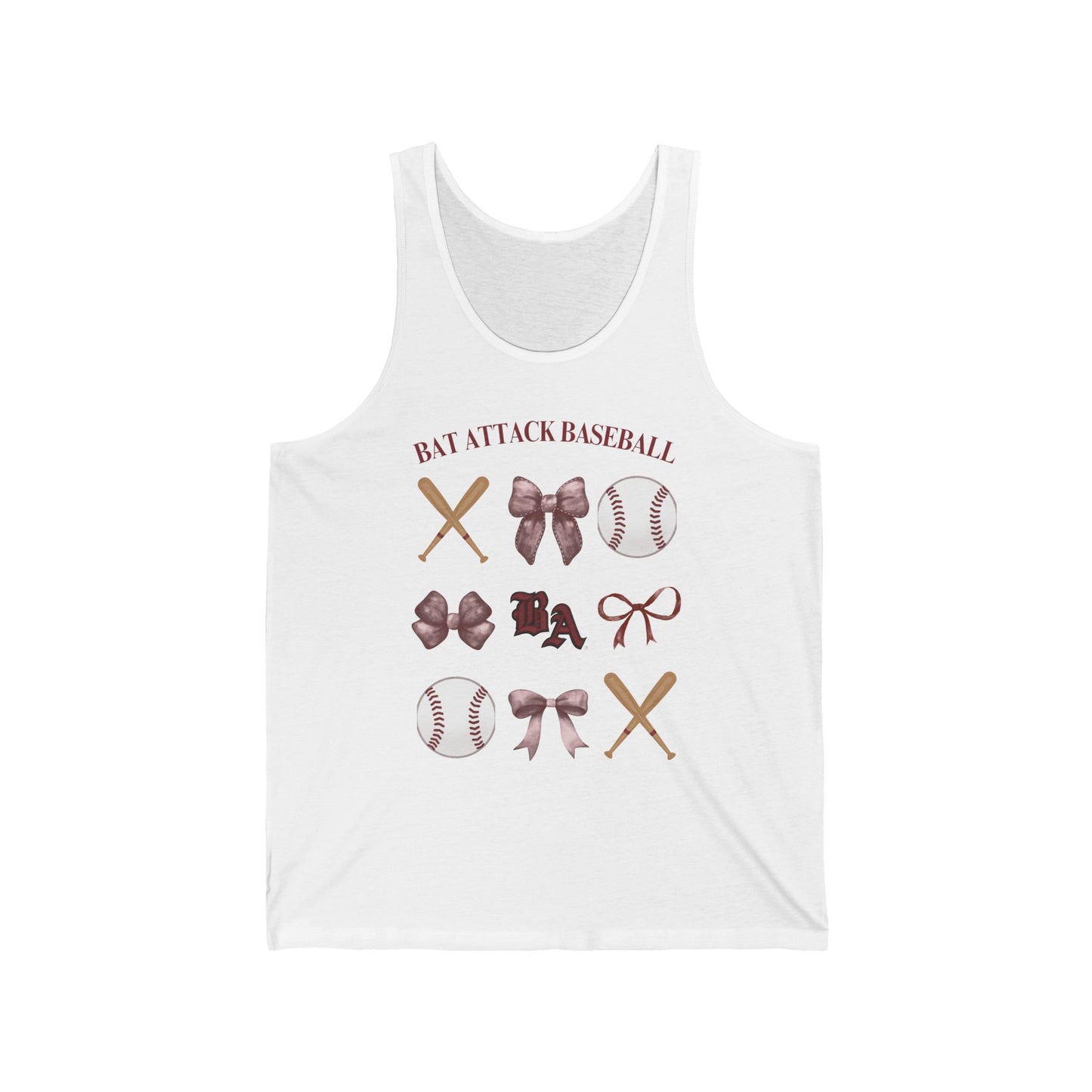 Bat Attack Baseball & Bows Tank Top