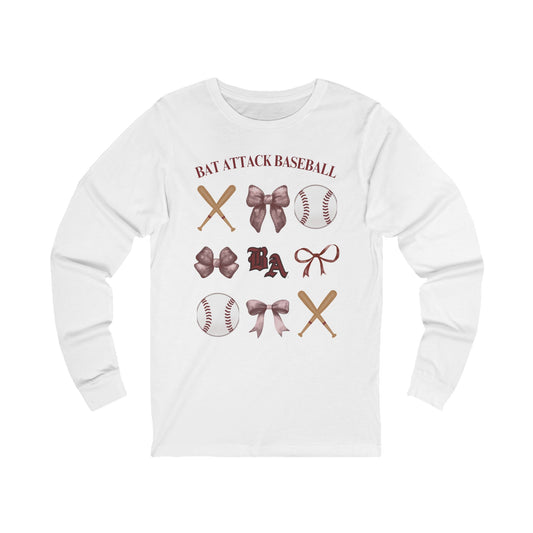 Bat Attack Baseball & Bows Long Sleeve Shirt