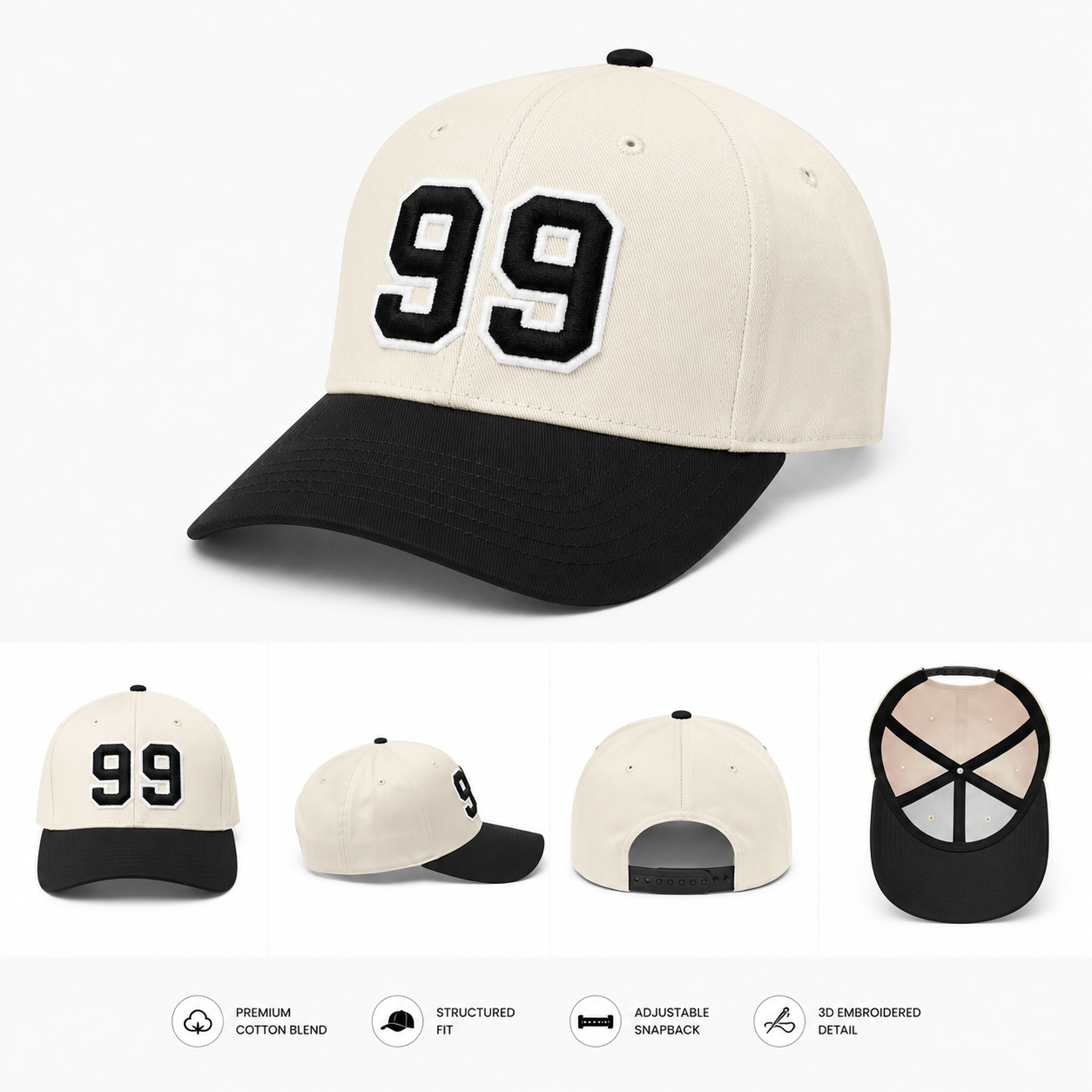 Baseball Mom Puff Number Hat
